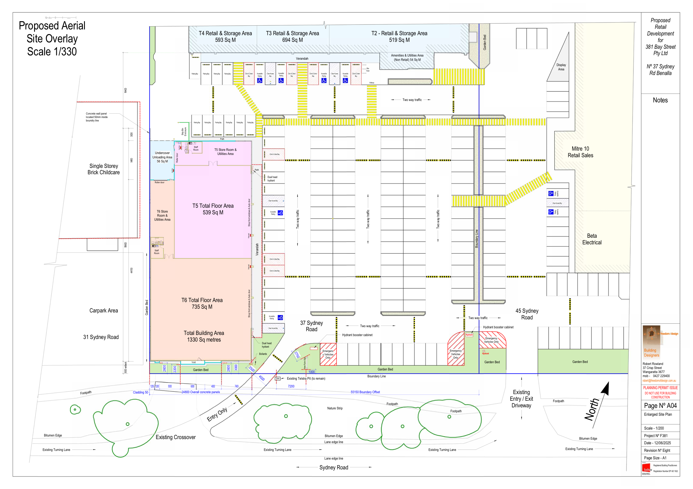 Proposed site overlay plan for Benalla Homemaker Centre